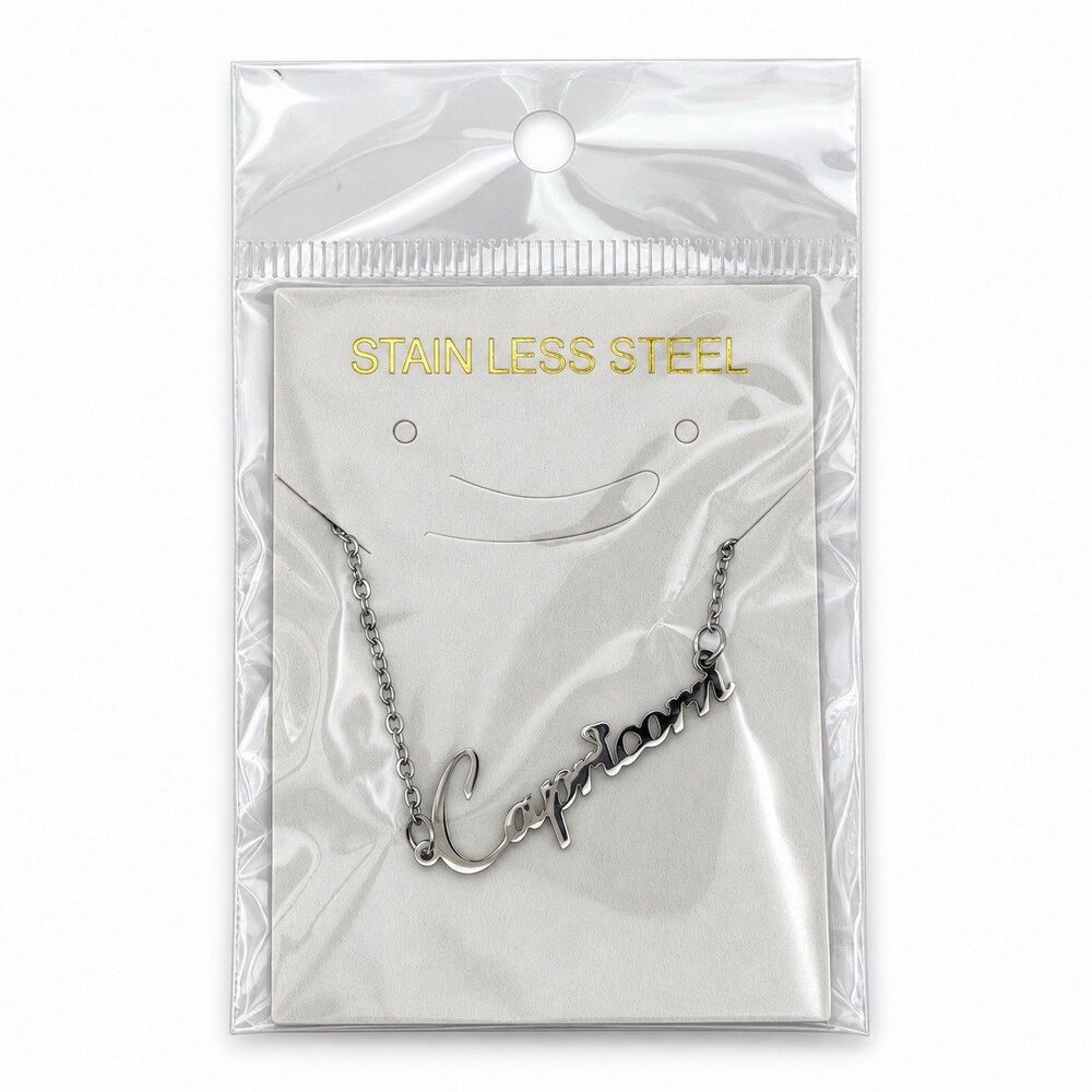 Capricorn Silver Stainless Steel Necklace Zodiac Astrology Birthday Gift for Her